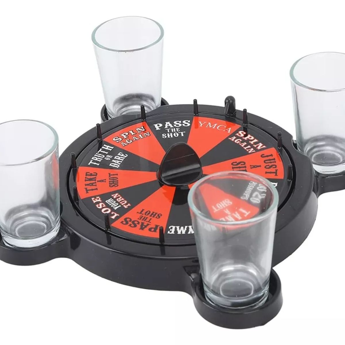 GENERICO - Ruleta De Shots Juego De Bebidas Con Vasos De Vidrio