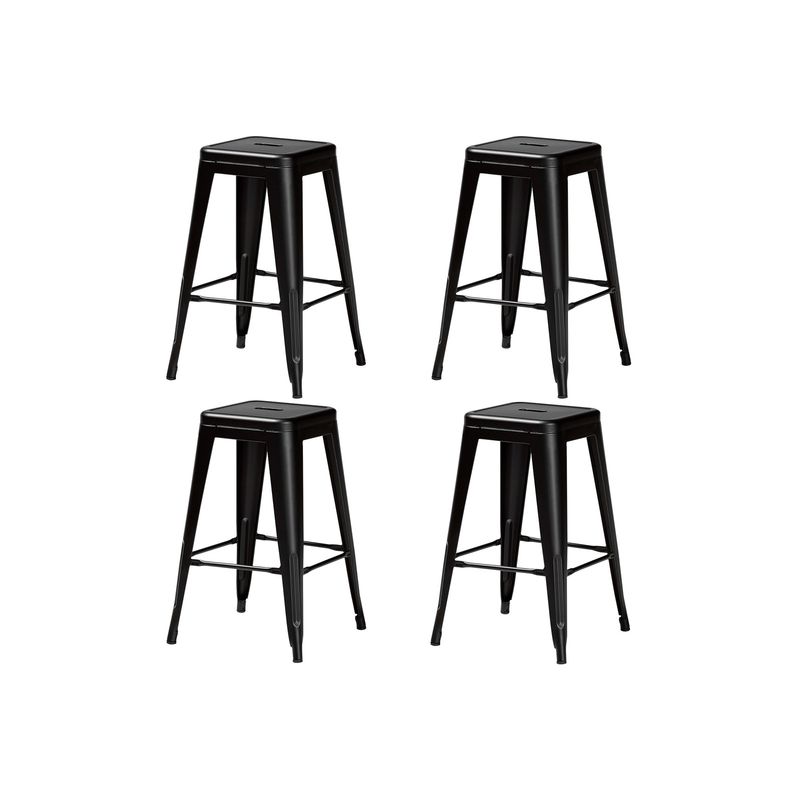 DONNA - Set de 4 Pisos Taburete Tolix Bar Empoli Metálico Negro