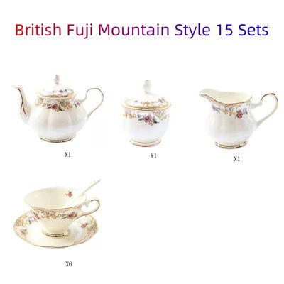 Imagen 2 del producto Regalo Set Tetera de 15 Piezas Juego de Porcelana café o Té Estilo Británico