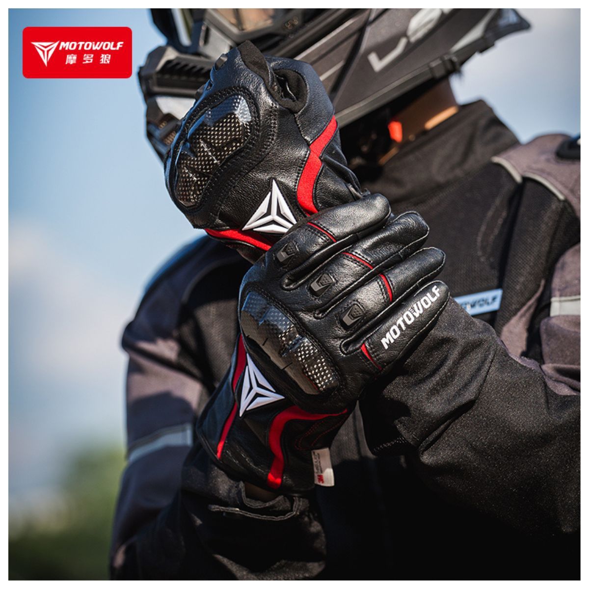 MOTOWOLF - Guantes Para MotoTácticos y Táctiles en Cuero Motowolf 0305B