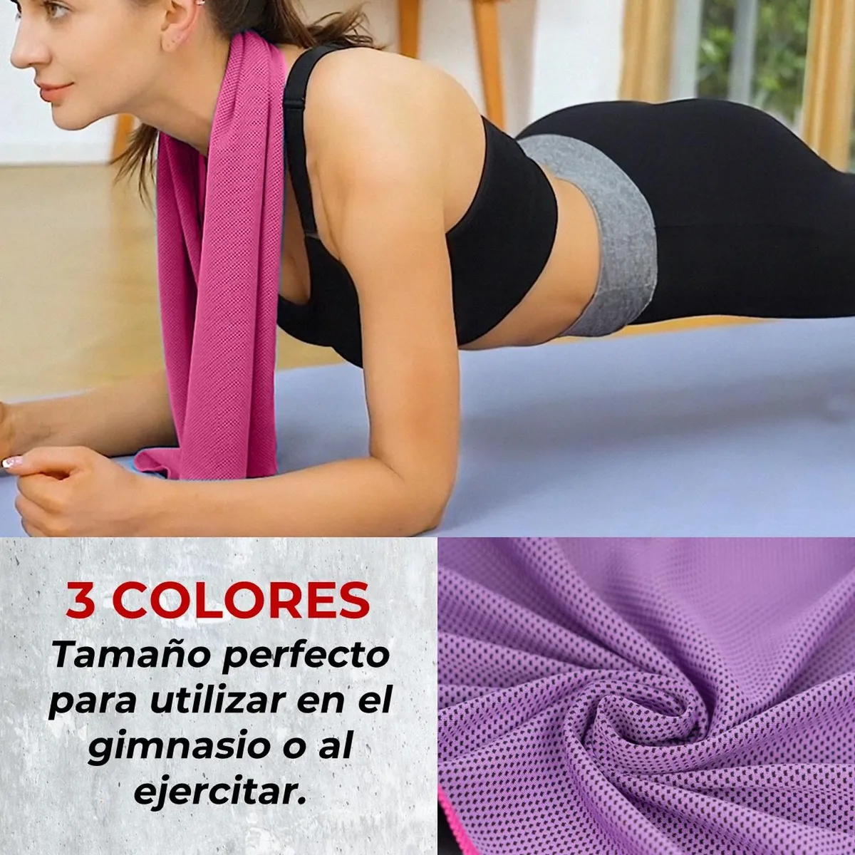 FITNICS - Toalla Microfibra Set 3 Fitnics 100x30 +Estuche - Multicolor