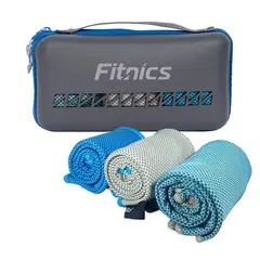 FITNICS - Toalla Microfibra Set 3 100x30 +Estuche - Gris