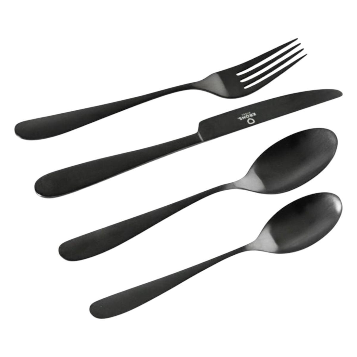 KRONS - Set Cubiertos Acero Inoxidable Black 24 Piezas krons