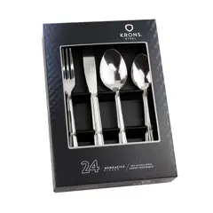 KRONS - Set Cuchillería Perlado Acero Inoxidable 24Pzas