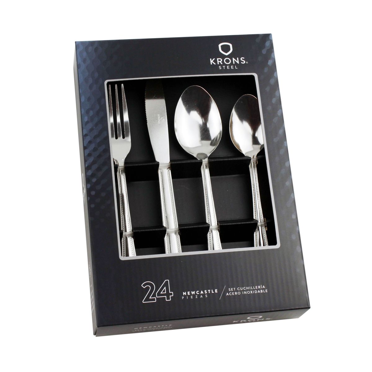 KRONS - Set Cuchillería Perlado Acero Inoxidable 24Pzas Krons