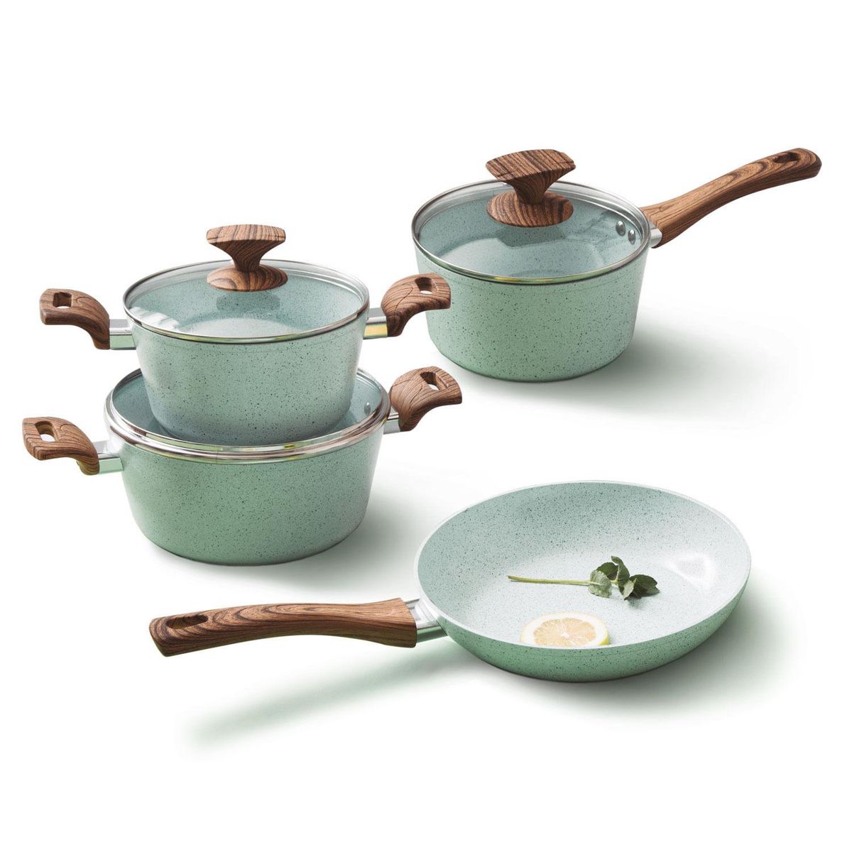 ILKO - Bateria Ceramica 7 Piezas Granito Menta Ilko