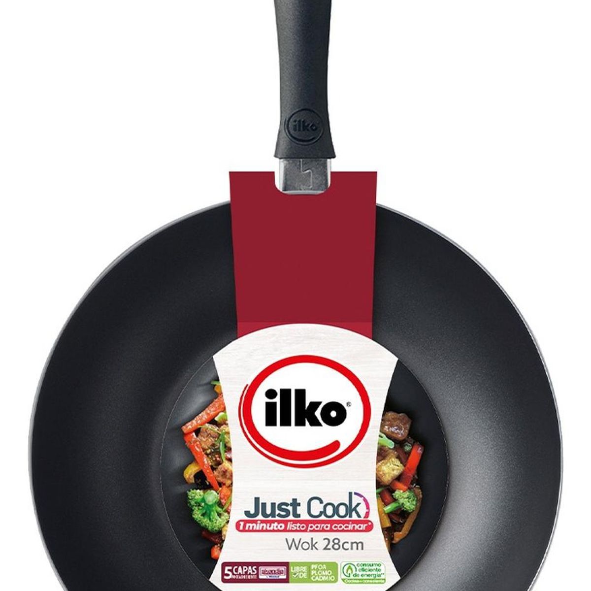 ILKO - Wok 28 Cm Antiadherente Redblue Ilko