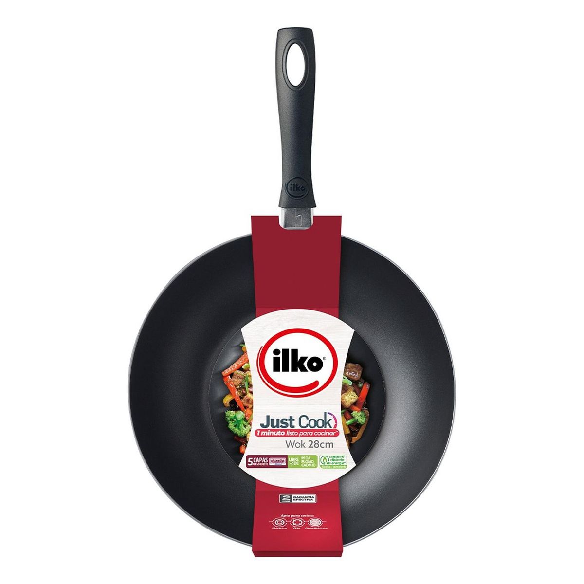 ILKO - Wok 28 Cm Antiadherente Redblue Ilko
