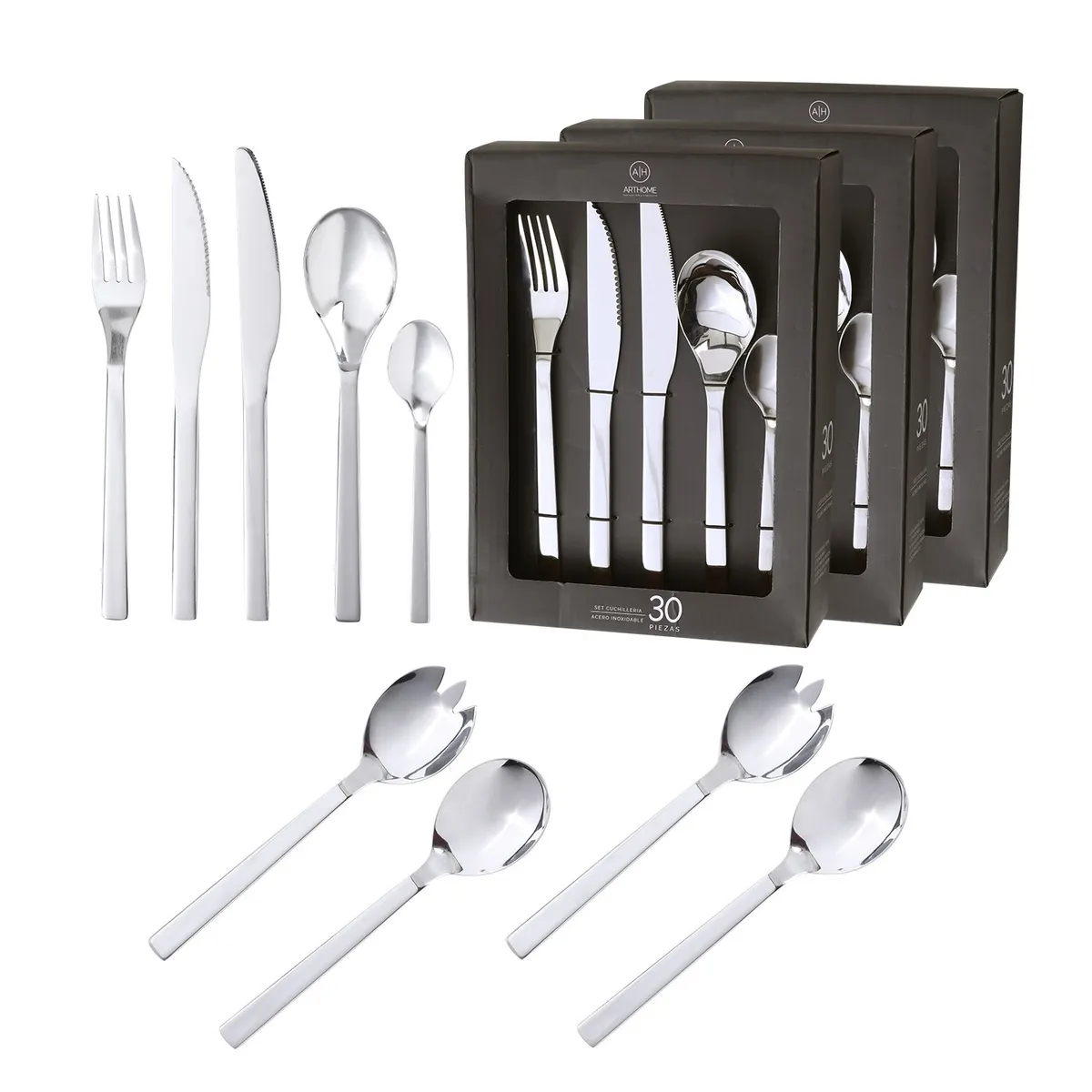 ARTHOME - Set Cuchilleria Arthome 94 Piezas Acero Inoxidable CUC20
