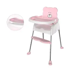 GENERICO - Silla De Comer Bebé 2 En 1 Acero Inoxidable ROSA