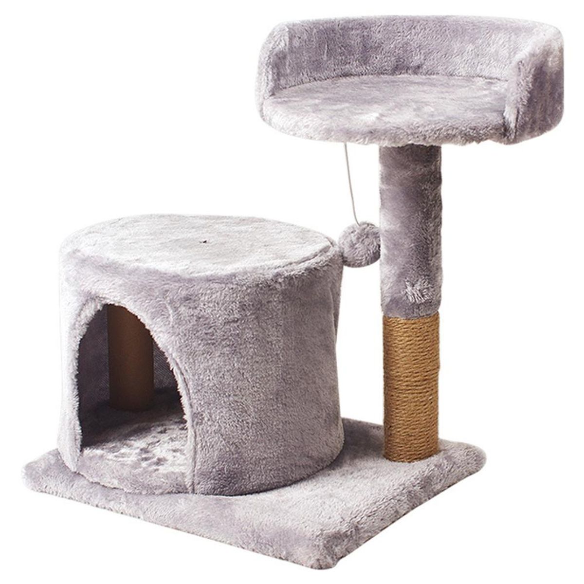 DETODOYMAS - Rascador de Gatos 2 Niveles + Casita MD-01 DETODOYMAS