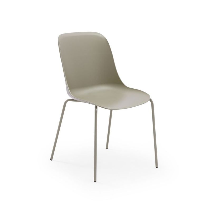 ROCA NEGRA - Silla Shell M de polipropileno reforzado con fibra de vidrio color Cement Gray