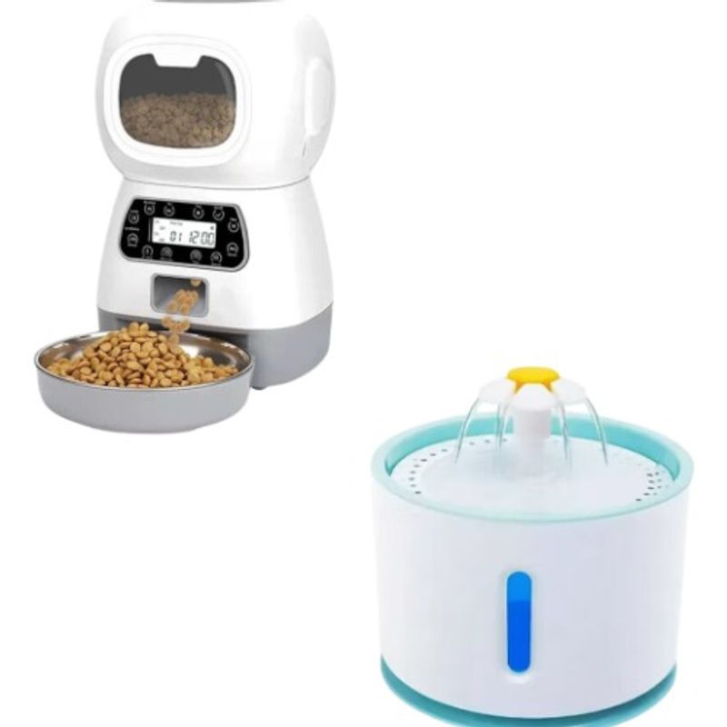U BUY - Bebero Electrico + Dispensador De Comida Mascotas Perro Gato