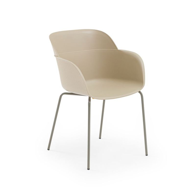 ROCA NEGRA - Silla Shell M XL de polipropileno reforzado con fibra de vidrio color Beige