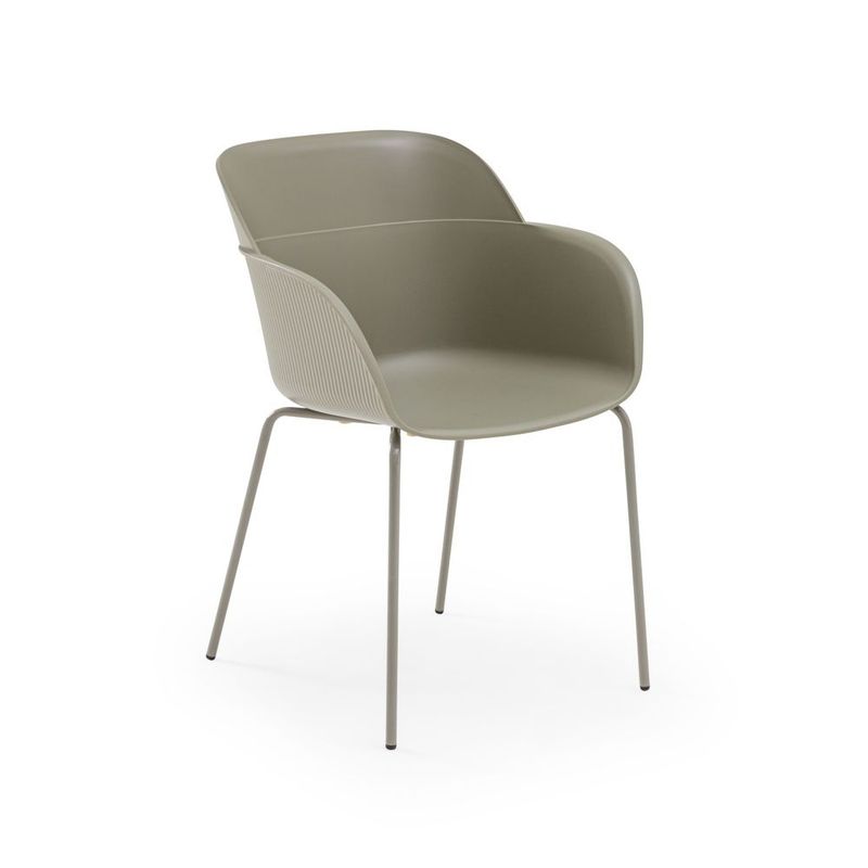 ROCA NEGRA - Silla Shell M XL de polipropileno reforzado con fibra de vidrio color Cemento