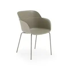 ROCA NEGRA - Silla Shell M XL de polipropileno reforzado con fibra de vidrio color Cemento