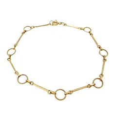 JOYAS MYTOKE - Pulsera Oro 18 Kilates Argollas Palitos Delgada Mujer