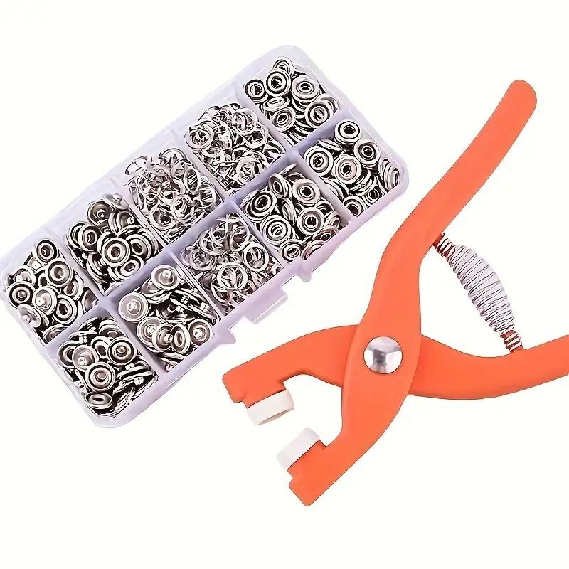 GENERICO - Set De Remachadora + 50 Broches Botones Snap De Metal