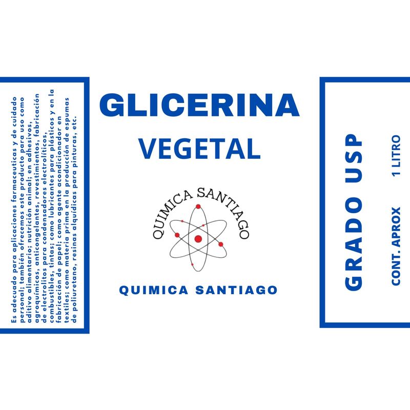 GENERICO - Glicerina Vegetal Pura Usp 1 Litro (1,25kg)