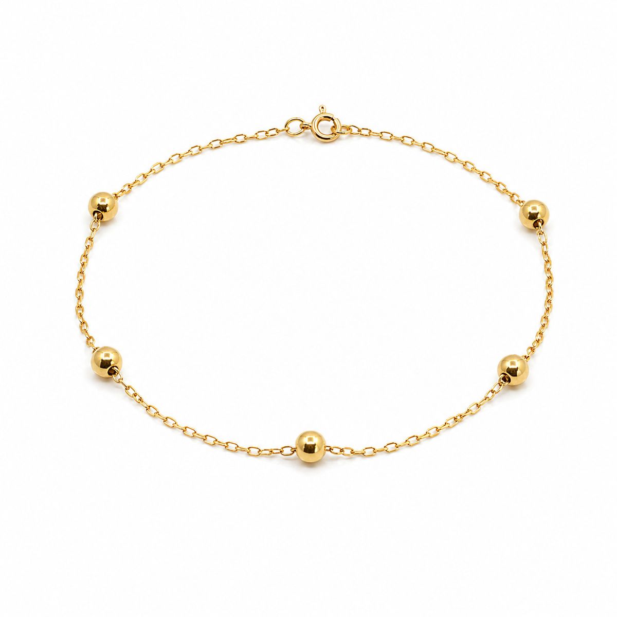 JOYAS MYTOKE - Pulsera Oro 18 Kilates Bolita Pelotita 18cm 4mm Mujer Clasic