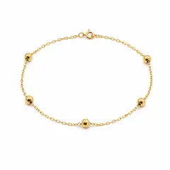 JOYAS MYTOKE - Pulsera Oro 18 Kilates Bolita Pelotita 18cm 4mm Mujer Clasic