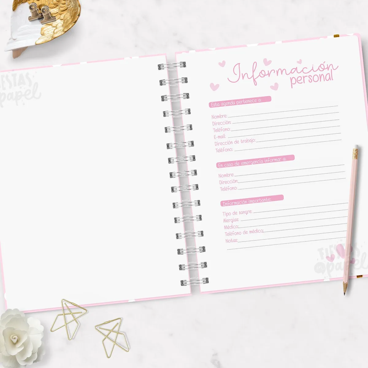 FIESTAS EN PAPEL - Agenda Organizador de Gastos 2026