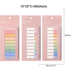 EDWINAYY - Nota Adhesiva Banderitas Post-it 3 Set 600 Hojas Trasparente