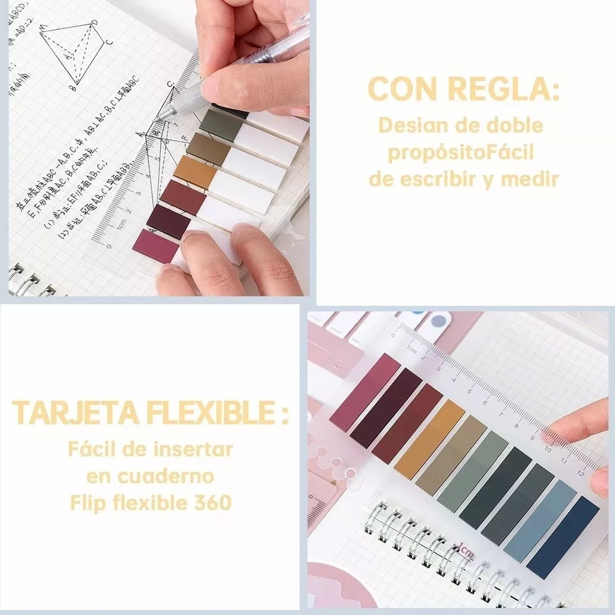 EDWINAYY - Nota Adhesiva Banderitas Post-it 3 Set 600 Hojas Trasparente