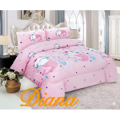 Imagen 2 del producto COBERTOR PLUSH PARA NIÑAS CON CHIPORRO 1.5 PLAZA DISEÑO INFANTIL ROSA GATITA SIRENA