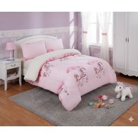 COBERTOR PARA NIÑA PLUSH CON CHIPORRO INVIERNO 1.5 PLAZAS DISEÑO INFANTIL ROSA