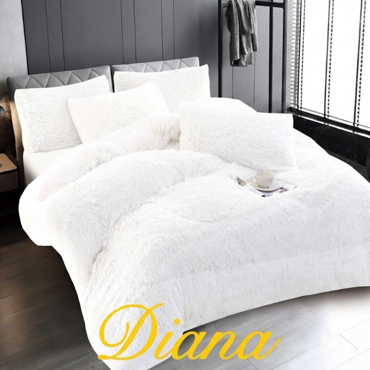 GENERICO - PLUMON CON CHIPORRO UNICOLOR BLANCO 2 PLAZAS + 2 FUNDAS DE ALMOHADA