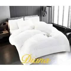 GENERICO - PLUMON CON CHIPORRO UNICOLOR BLANCO 2 PLAZAS + 2 FUNDAS DE ALMOHADA