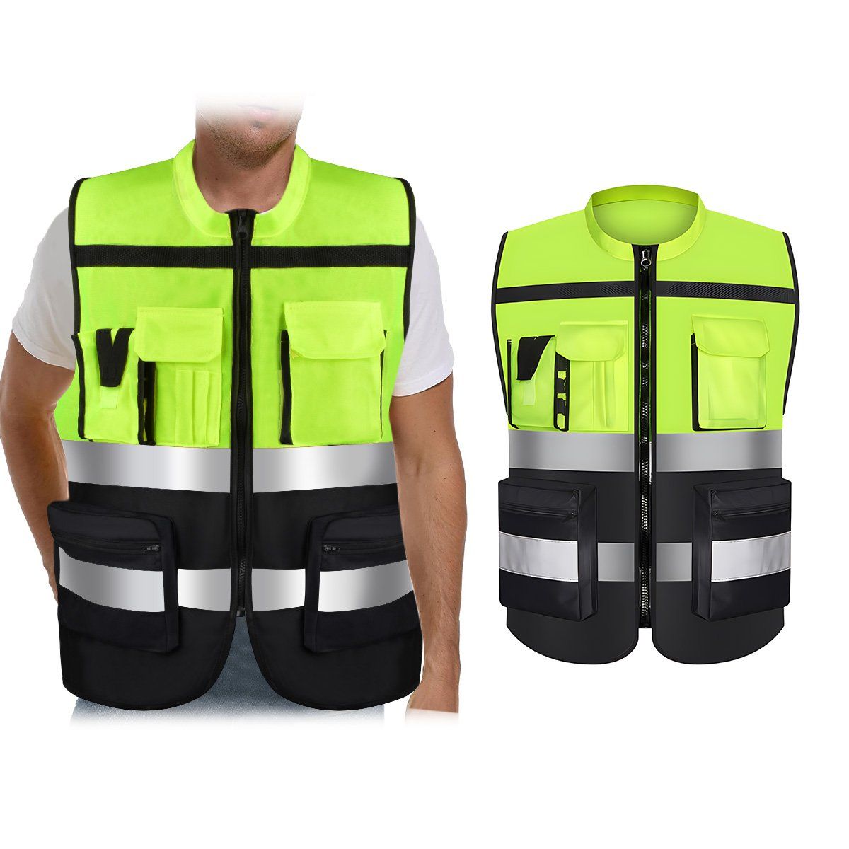 KOKILA - Chaleco Geólogo Ingeniero Reflectante Bolsillos Premium