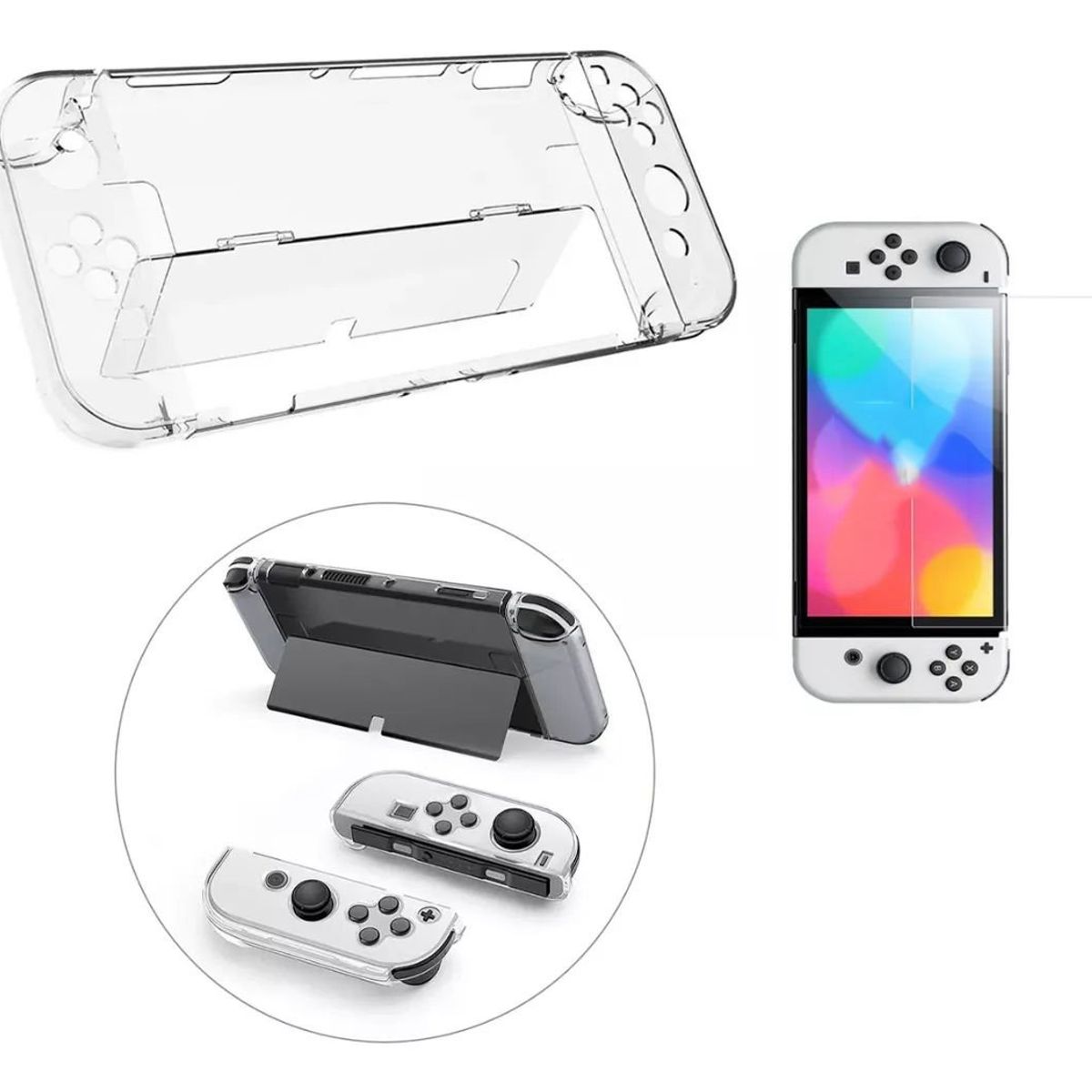 KUANGYE - Pack Carcasa Protectora Para Nintendo Switch Oled  Lamina
