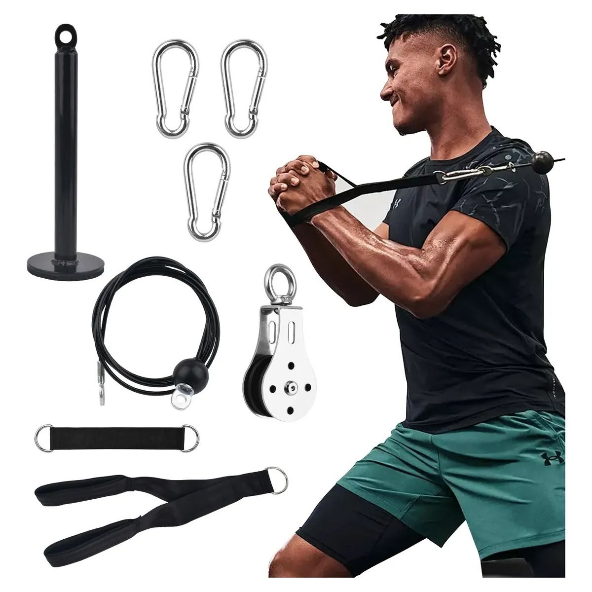 KOKILA - Máquina de Polea Portátil para Ejercicios de Brazo y Espalda