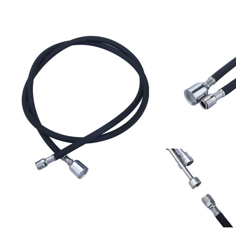 KUANGYE - Repuesto Flexible Llave Monomando Extraíble Trenzado Negro