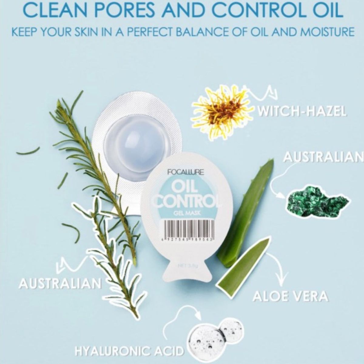 FOCALLURE - Mascarilla OIL CONTROL® TWIN-CORE GEL MASK  FOCALLURE