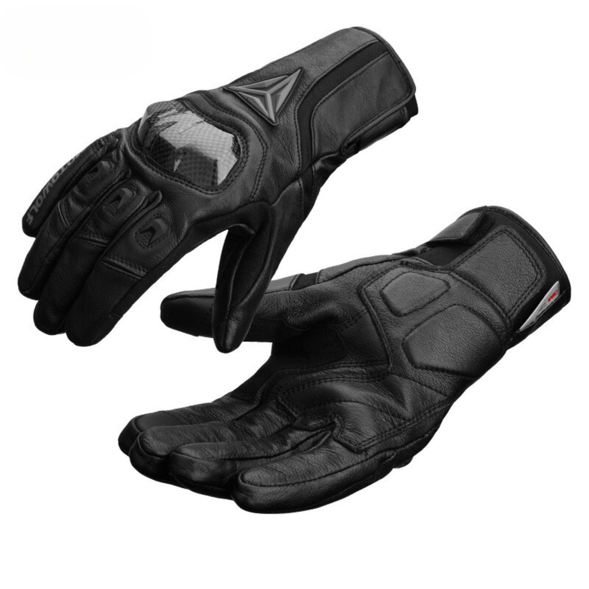MOTOWOLF - Guantes de Moto en Cuero Cálidos Para Invierno Motowolf 0305B