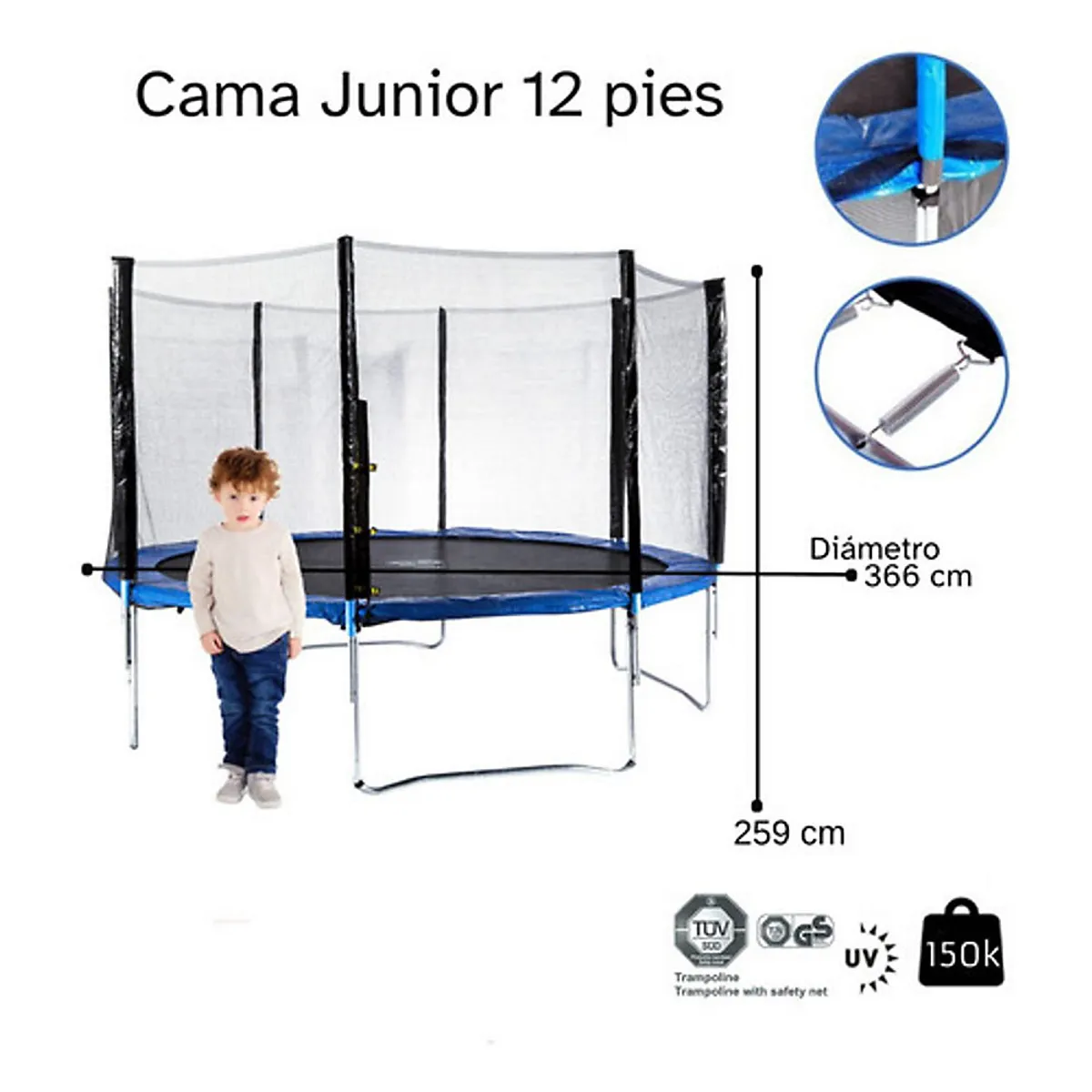 KIDSCOOL - Cama Elastica Junior 12 Pies