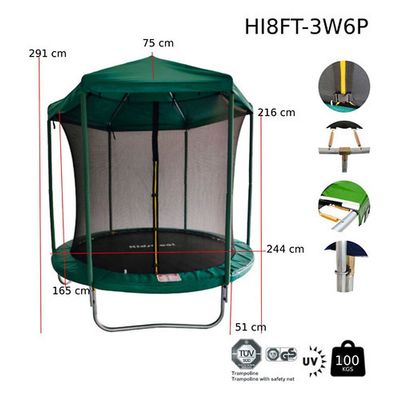 Imagen 2 del producto Cama Elastica Con Techo 8 Pies Verde