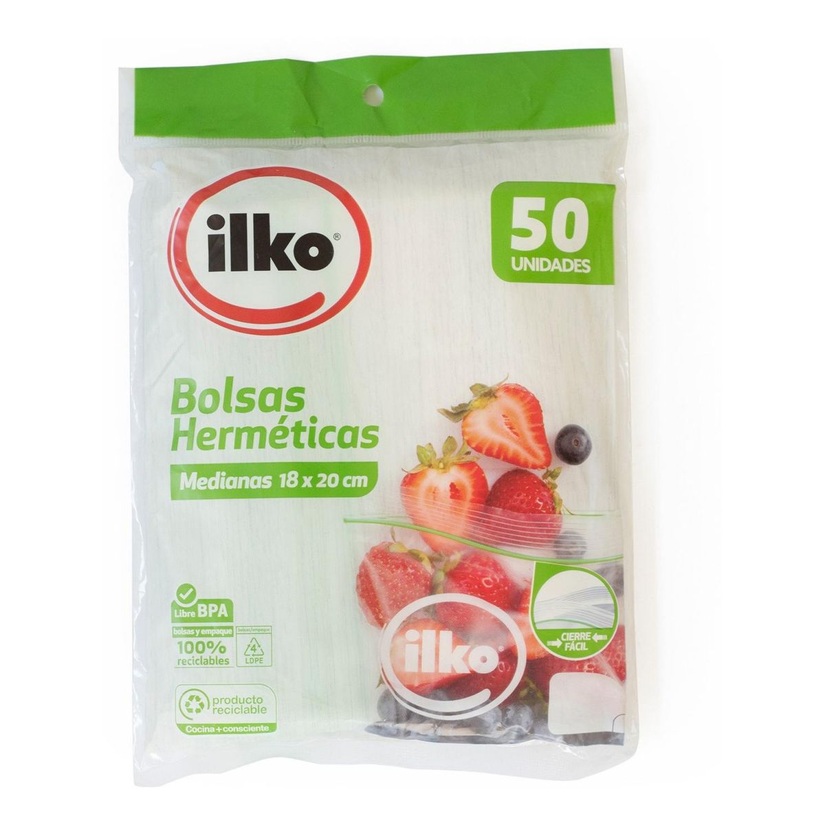 ILKO - Bolsa Hermética Mediana 18x20cm 50un