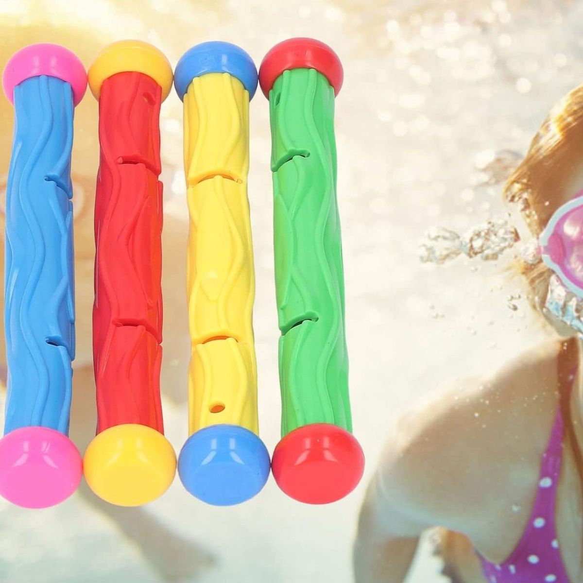 GENERICO - Juguetes de Buceo Piscina 4 Un, Tubos Sumergibles Para Niños