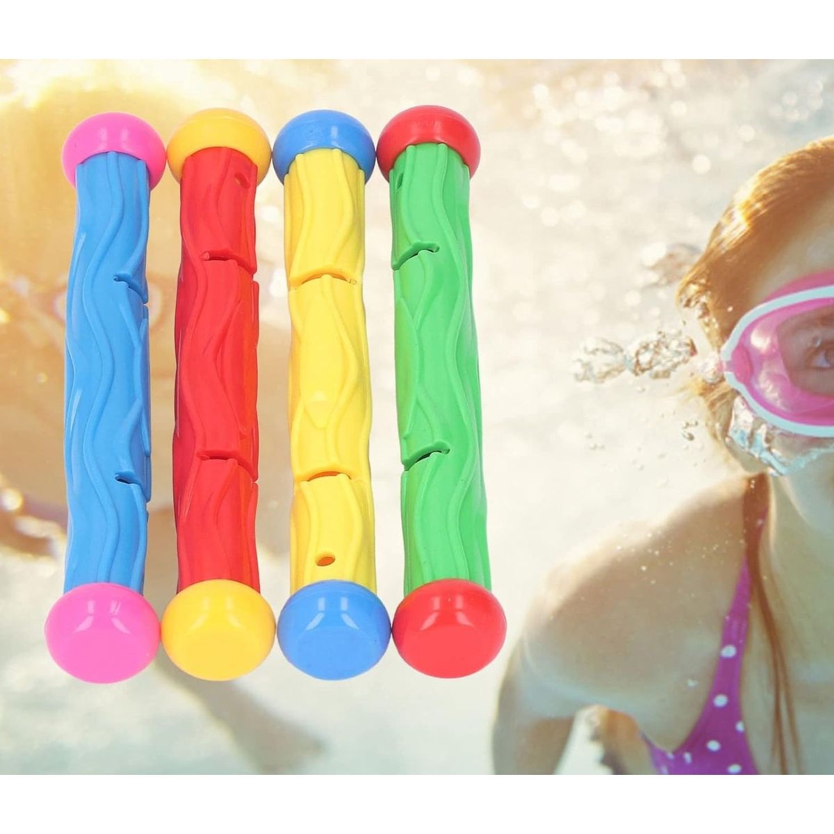 GENERICO - Juguetes de Buceo Piscina 4 Un, Tubos Sumergibles Para Niños