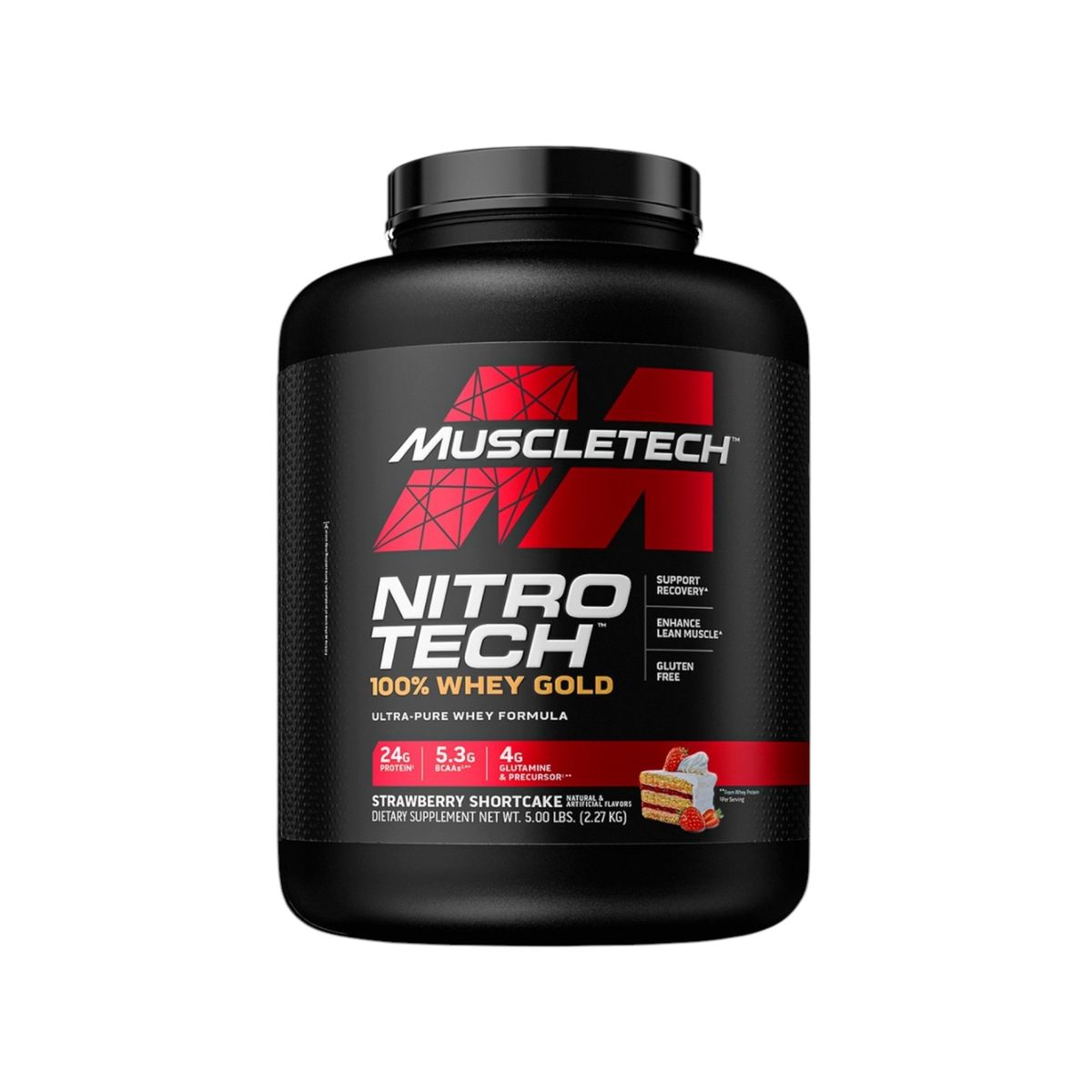 MUSCLETECH - Nitro Tech 100% Whey Gold - 5 LIBRAS - Frutilla - MUSCLETECH