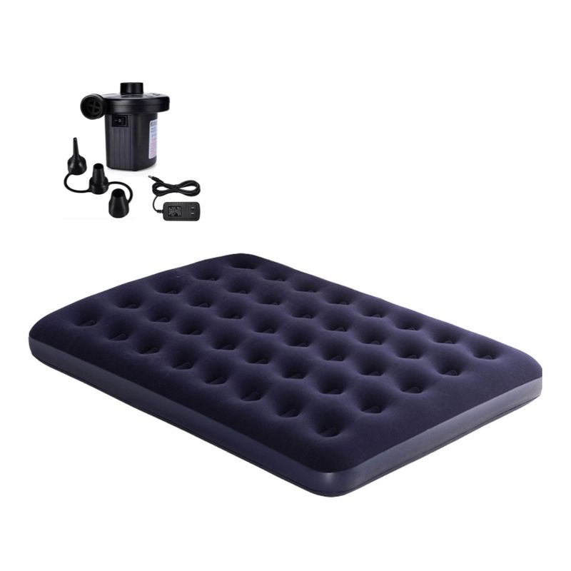 5 SUEÑO - Colchón Inflable Camping Tamaño Full 191x137x22cm  Bomba Eléctrica