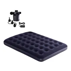 5 SUEÑO - Colchón Inflable Camping Tamaño Full 191x137x22cm Bomba Eléctrica