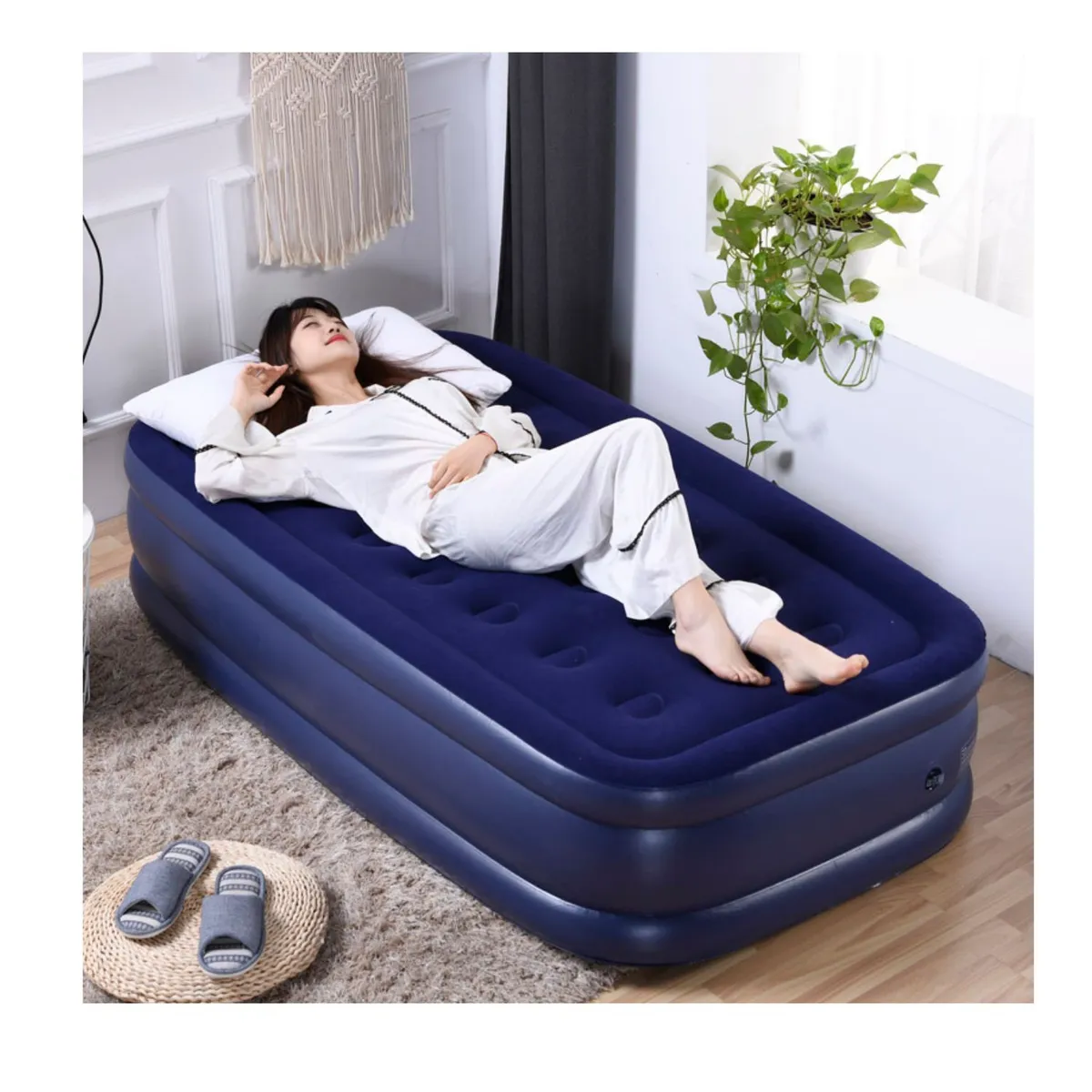 5 SUEÑO - Colchón Inflable Cama 1,5 Plazas 198x104x42cm + Bomba Eléctrica