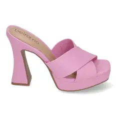 BEIRA RIO - Sandalia Taco Ancho 10cm Mujer Eco Cuero Rosado