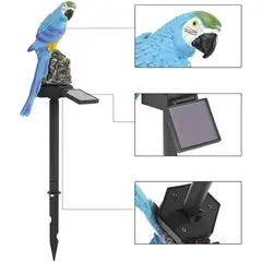 GENERICO - Estaca Led Solar Loro Ave Pajaro Guacamayo 58cm