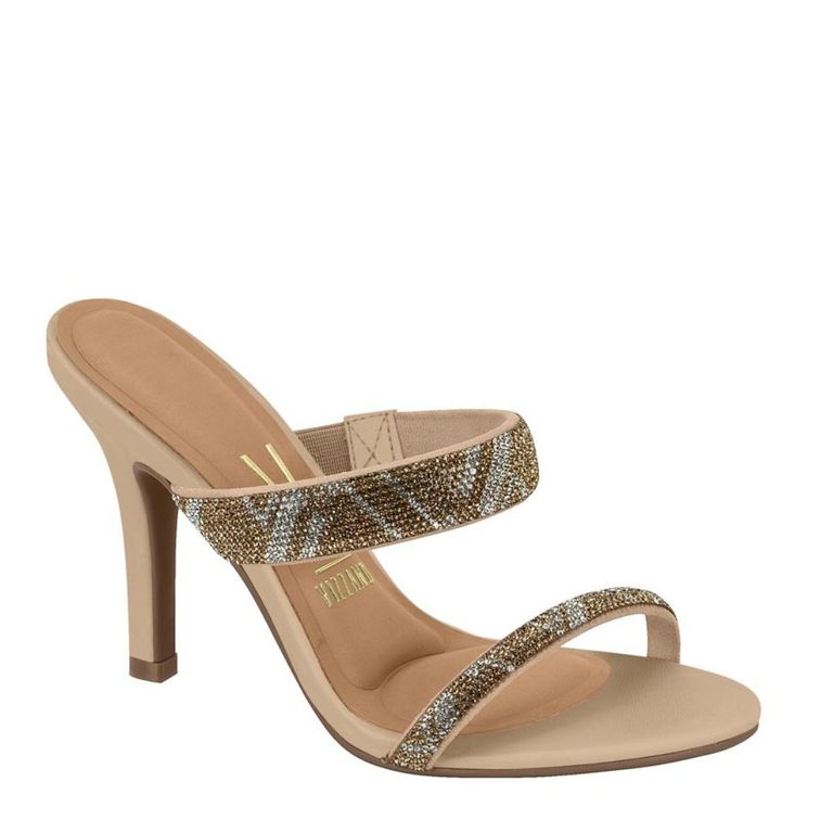 Sandalia Mujer Taco Aguja Ecocuero Beige